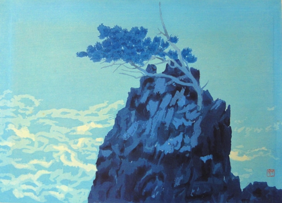 東山魁夷 木版画「潮音」
