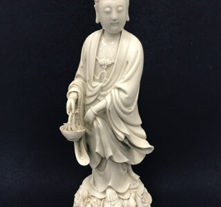 徳化窯 白磁魚籃観音菩薩像