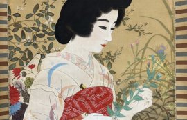 伊東深水「千草の庭」