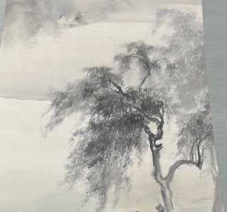 掛軸 狩野芳崖 鶴之図 年中掛け 木箱つき 日本画 日本掛軸 縁起物 健康長寿 当館について コレクション 日本画｜下関市立美術館