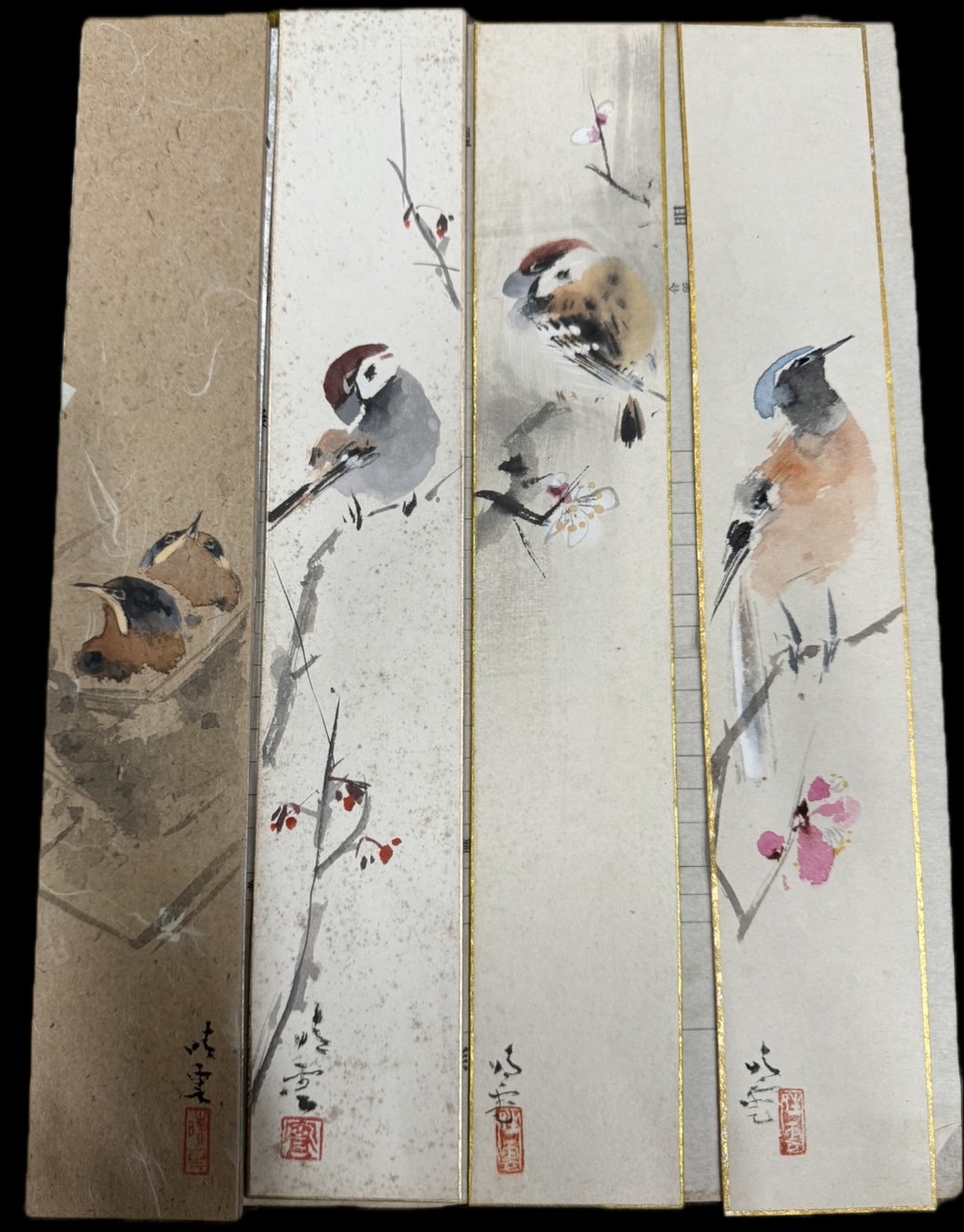 小鳥の短冊画