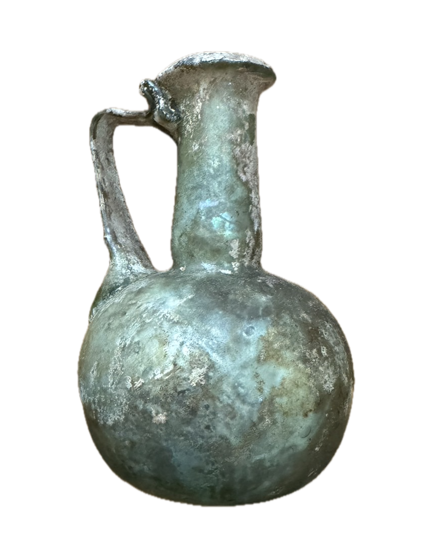 ローマングラス ガラス 硝子 香油壺 発掘 出土 骨董 古美術 ちょっとした作品 ローマンガラス小壺 - 夜噺骨董談義