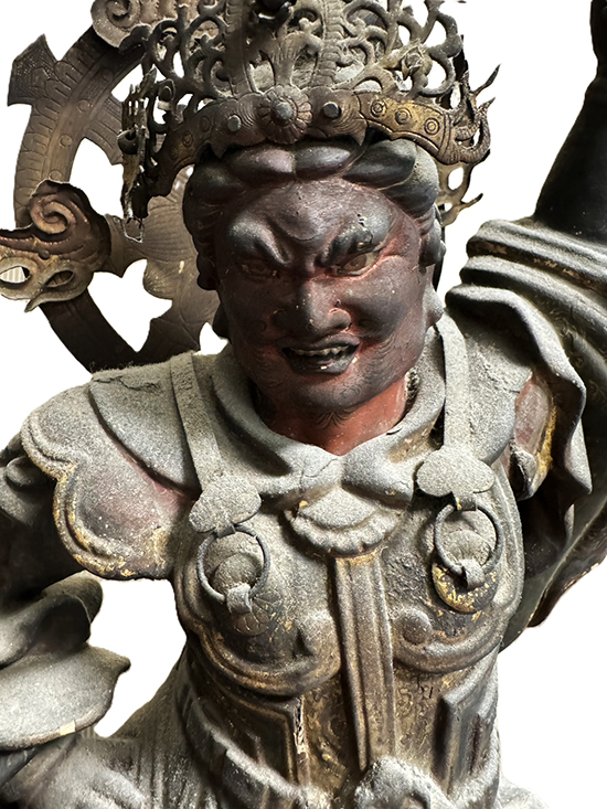 木彫彩色 増長天立像