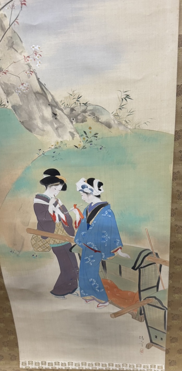 鏑木清方(かぶらき きよかた)による美人画の掛け軸