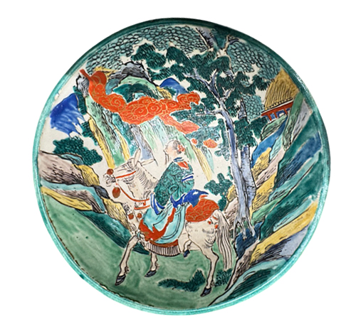古九谷焼 色絵図大皿