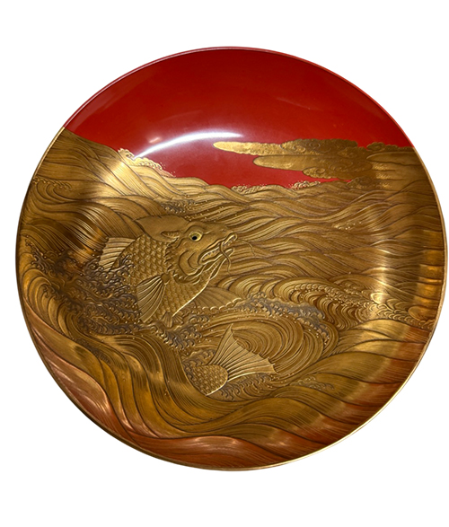 沢田宗沢 出世鯉蒔絵大盃
