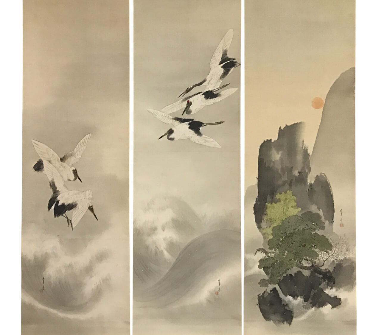 渡辺省亭_三幅対