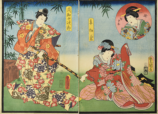 歌川国貞(三代歌川豊国)「絵本太功記 尼ヶ崎の段」
