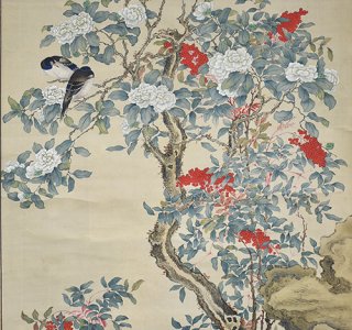 椿椿山 掛軸 花鳥画