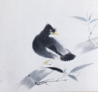 郷倉千靱 掛軸 叭々鳥