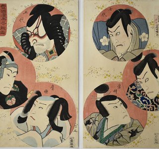 歌川豊国「豊国漫画三ツ組盃」