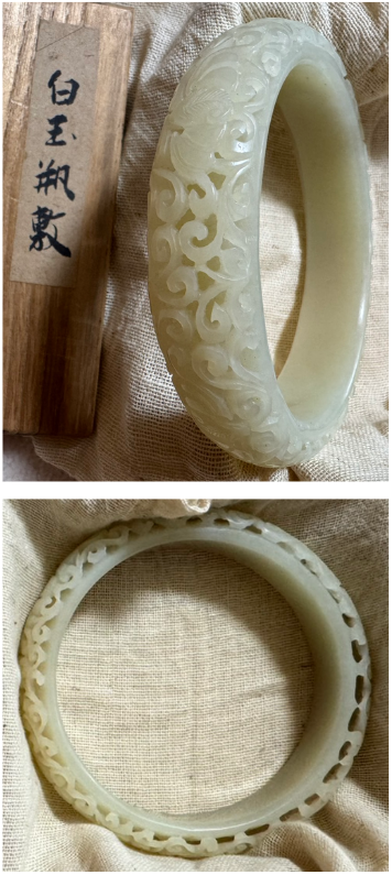 白玉 (はくぎょく) の瓶敷(びんじき)