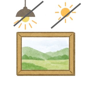 蛍光灯・日光を避ける