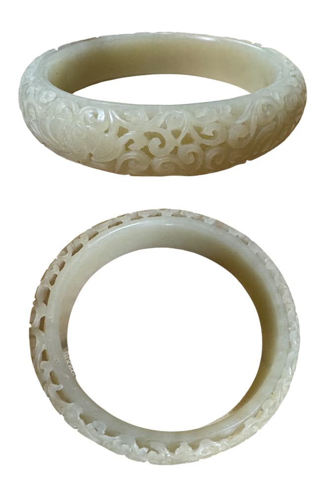 中国清時代の透彫白玉手鐲