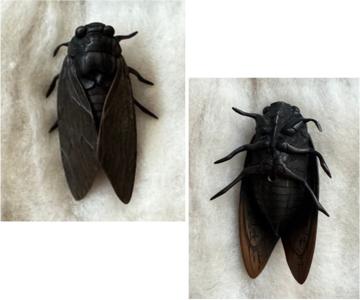 岡部覚弥（おかべ かくや）作の蝉置物