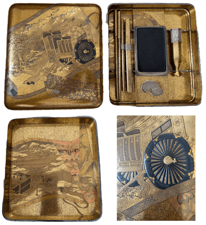 金蒔絵 硯箱 源氏物語