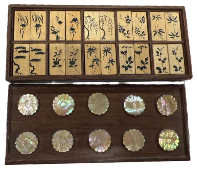 香道具 銀葉盤十種香札(ぎんようばん じゅっしゅこうふだ)