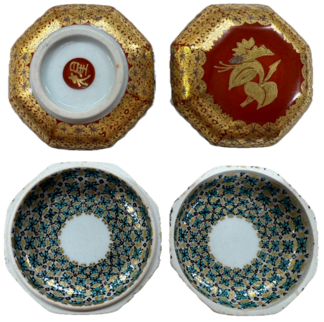 赤地金襴手(あかじきんらんで)の香合(こうごう)