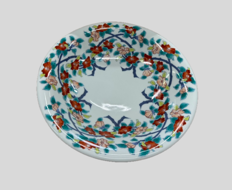 阪井茂治（さかい しげはる）による「色鍋島 牡丹図 皿」