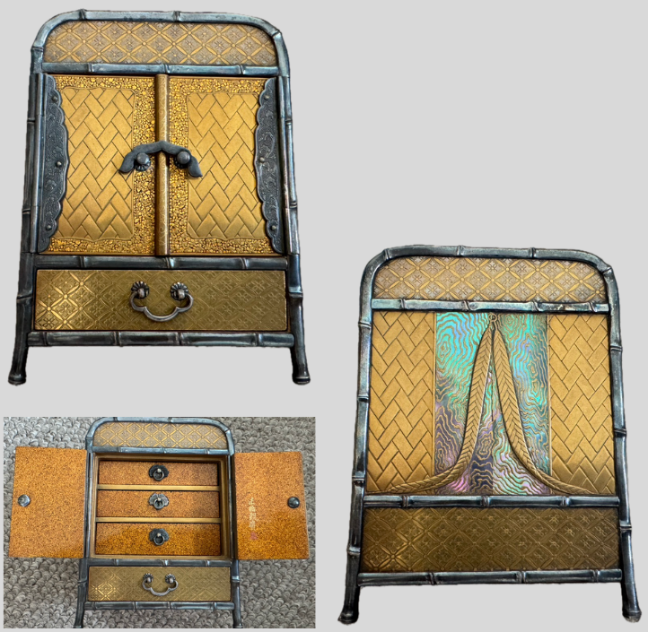 銀枠蒔絵小箪笥