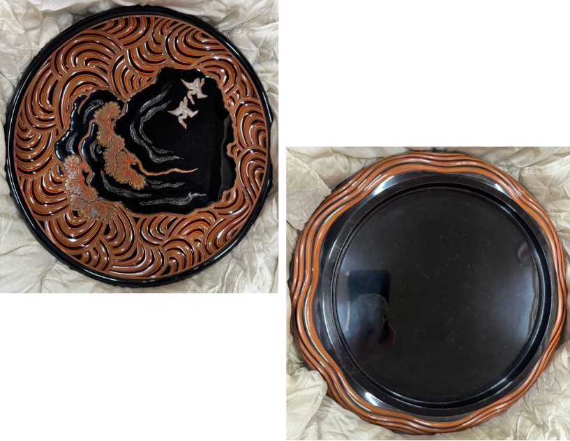 堆朱楊成（ついしゅようぜい）による彫漆盆