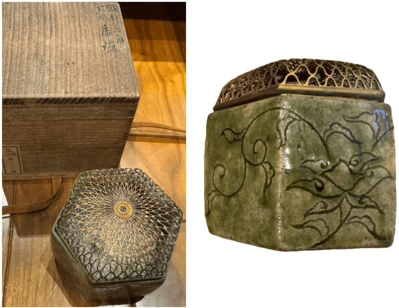 織部線彫香炉(おりべ せんぼりこうろ)