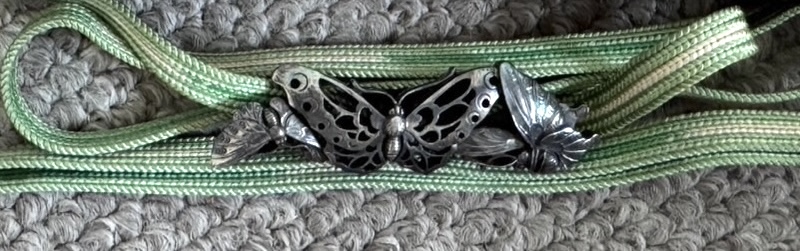 彫金 蝶図 帯留