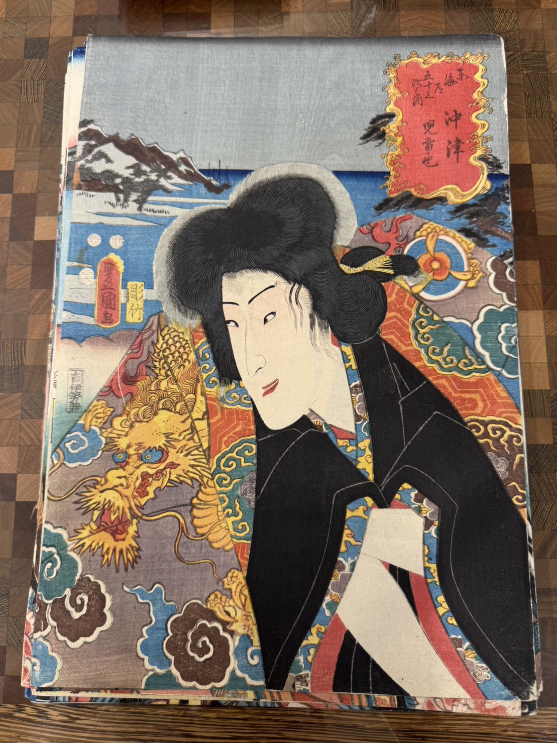 三代 歌川豊国(歌川国貞)「東海道五十三次の内 沖津 児雷也」