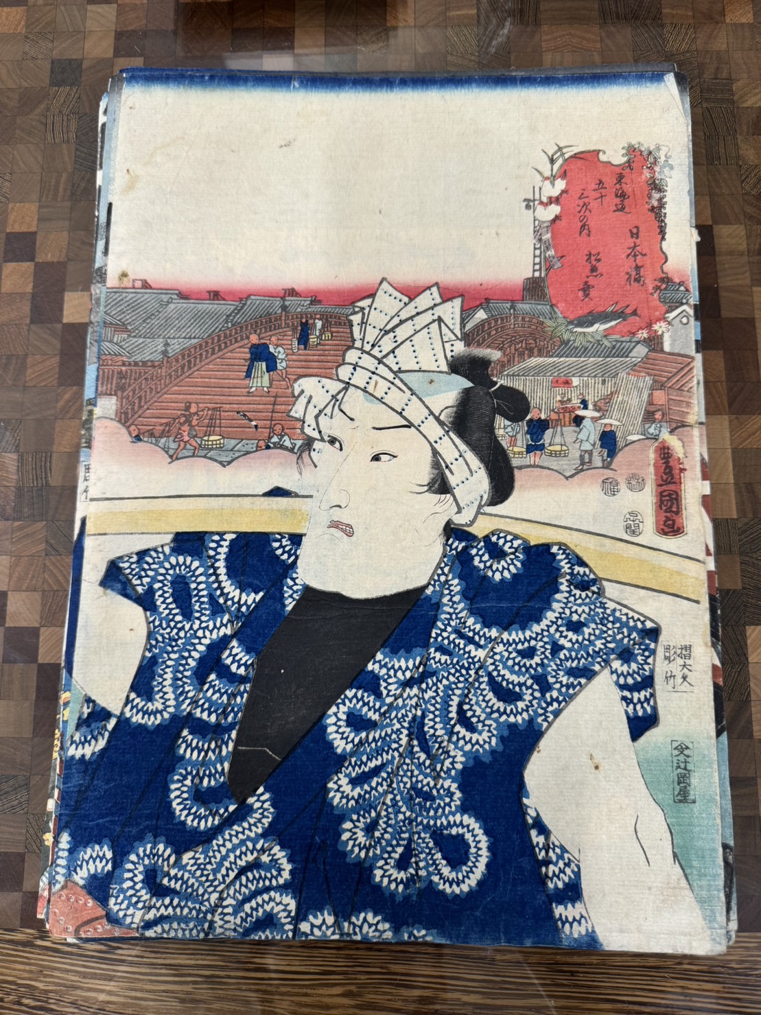 三代 歌川豊国(歌川国貞)「東海道五十三次の内 日本橋 松魚売」