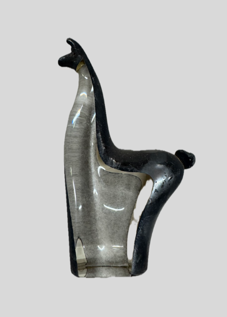 アート ガラス シルバー オーバーレイ ラマ置物