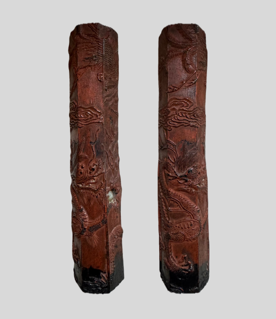 木彫「龍図」香筒