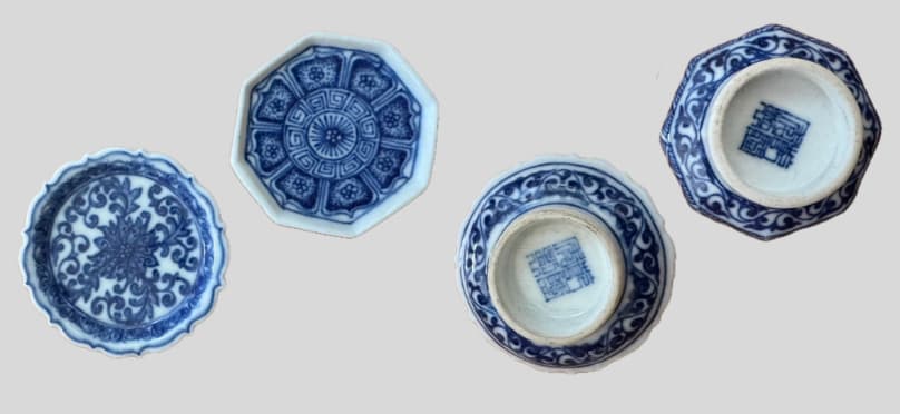 清代 乾隆年製款 青花 染付皿