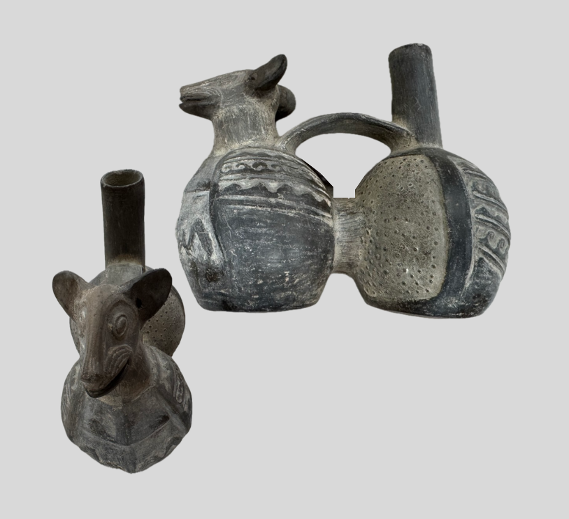ペルー チムー土器 笛吹ボトル