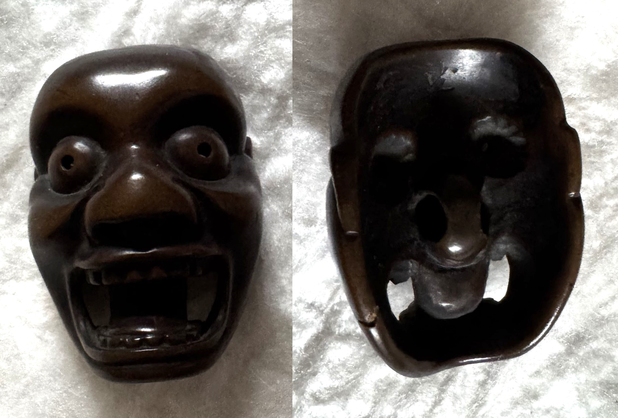 面根付 能面 出目（でめ）