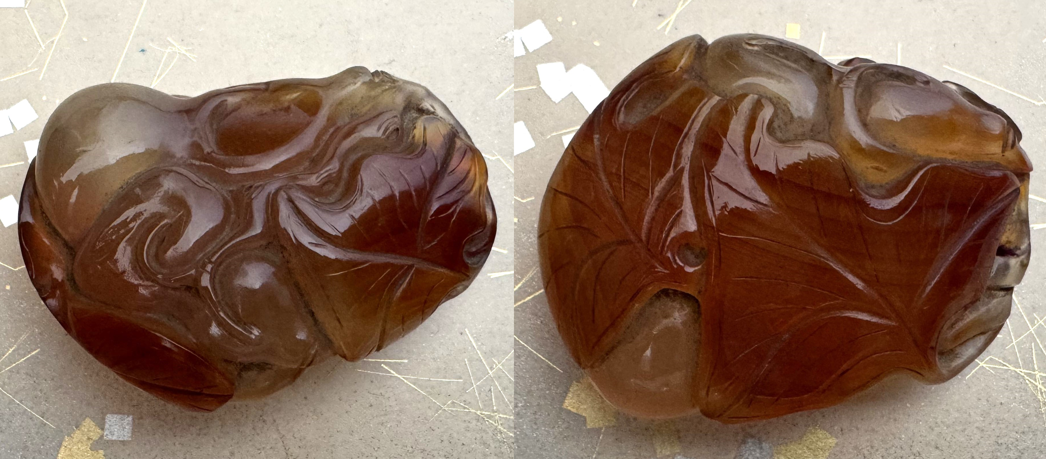 根付 玉石 植物