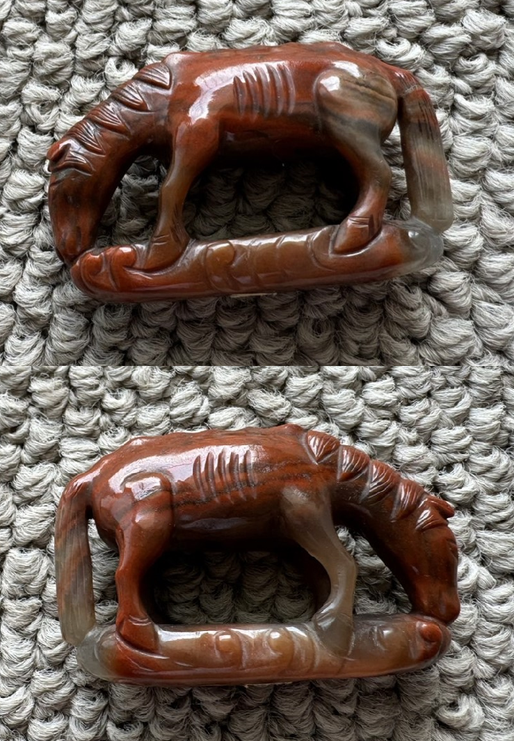 根付 馬 赤褐色