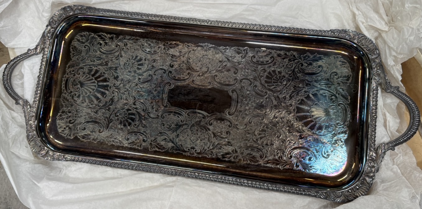 アンティーク銀製トレイ