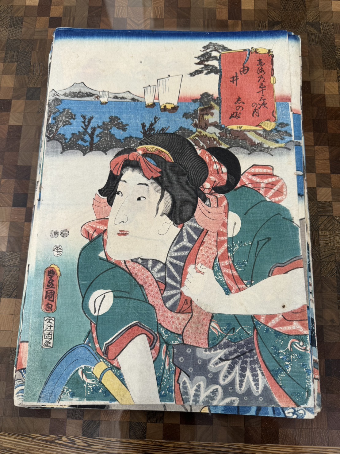 三代 歌川豊国(歌川国貞)「東海道五十三次の内 由井 志のぶ」