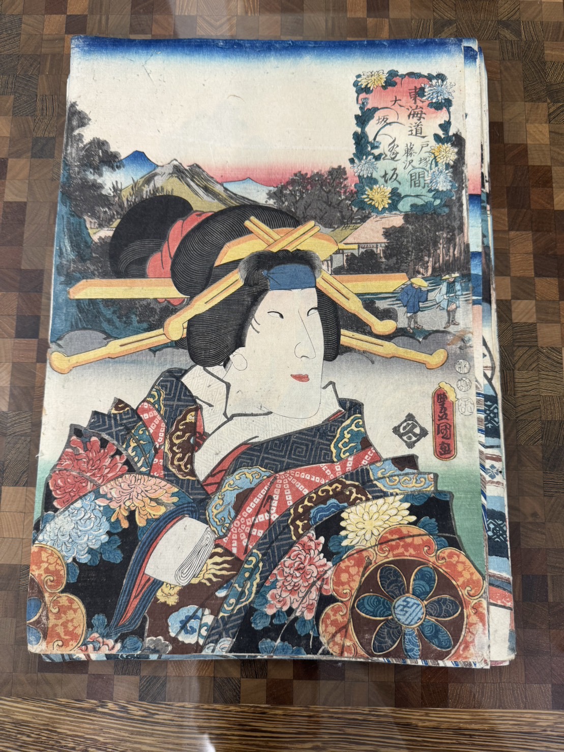 三代 歌川豊国(歌川国貞)「東海道五十三次の内 大坂 逢坂」