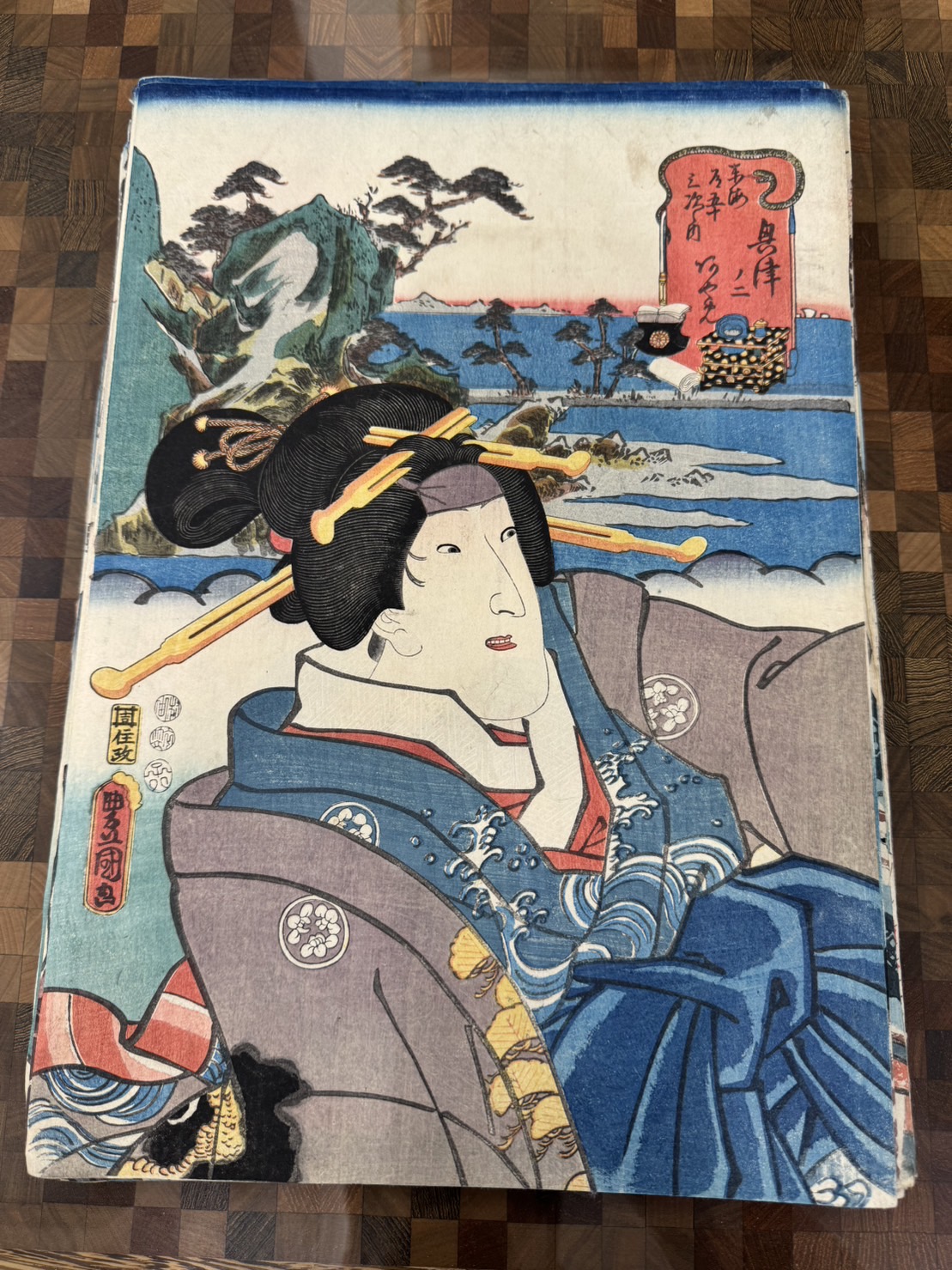 三代 歌川豊国(歌川国貞)「東海道五十三次の内 興津ノ二 あやめ」