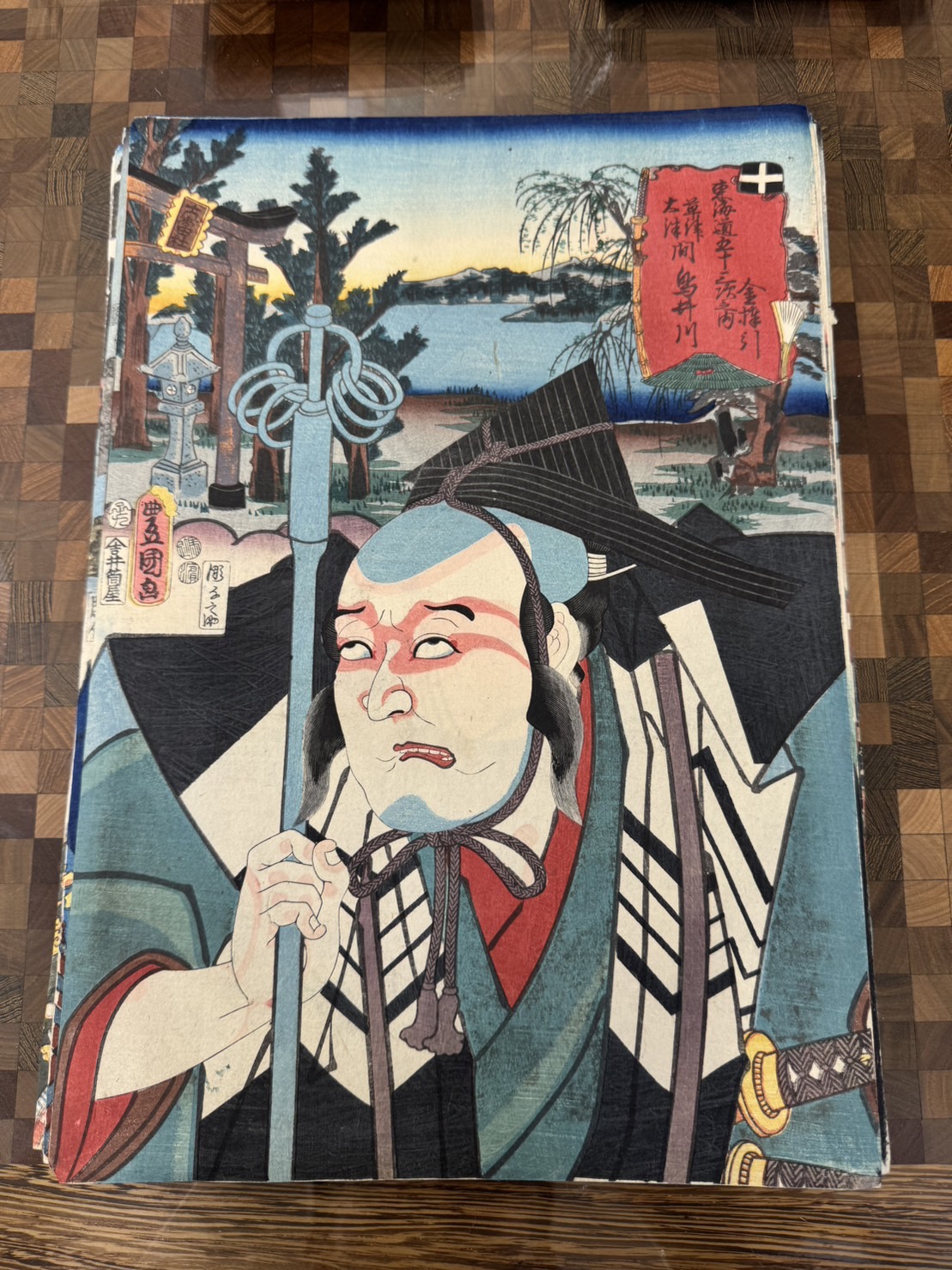 三代 歌川豊国(歌川国貞)「東海道五十三次の内 鳥井川 金棒引」