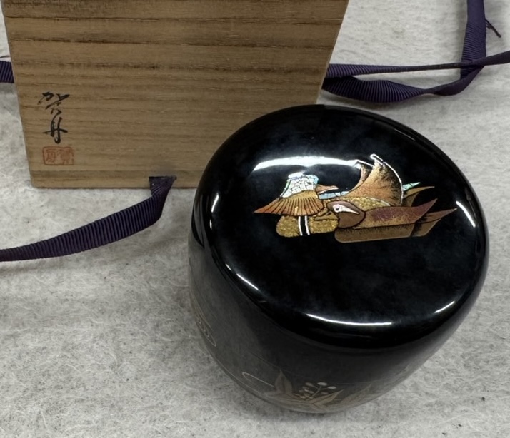 蒔絵棗 鴛鴦（おしどり）図