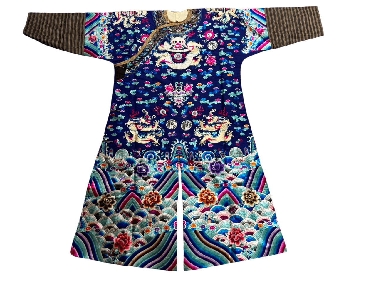 清朝時代 龍袍 青地袍衣