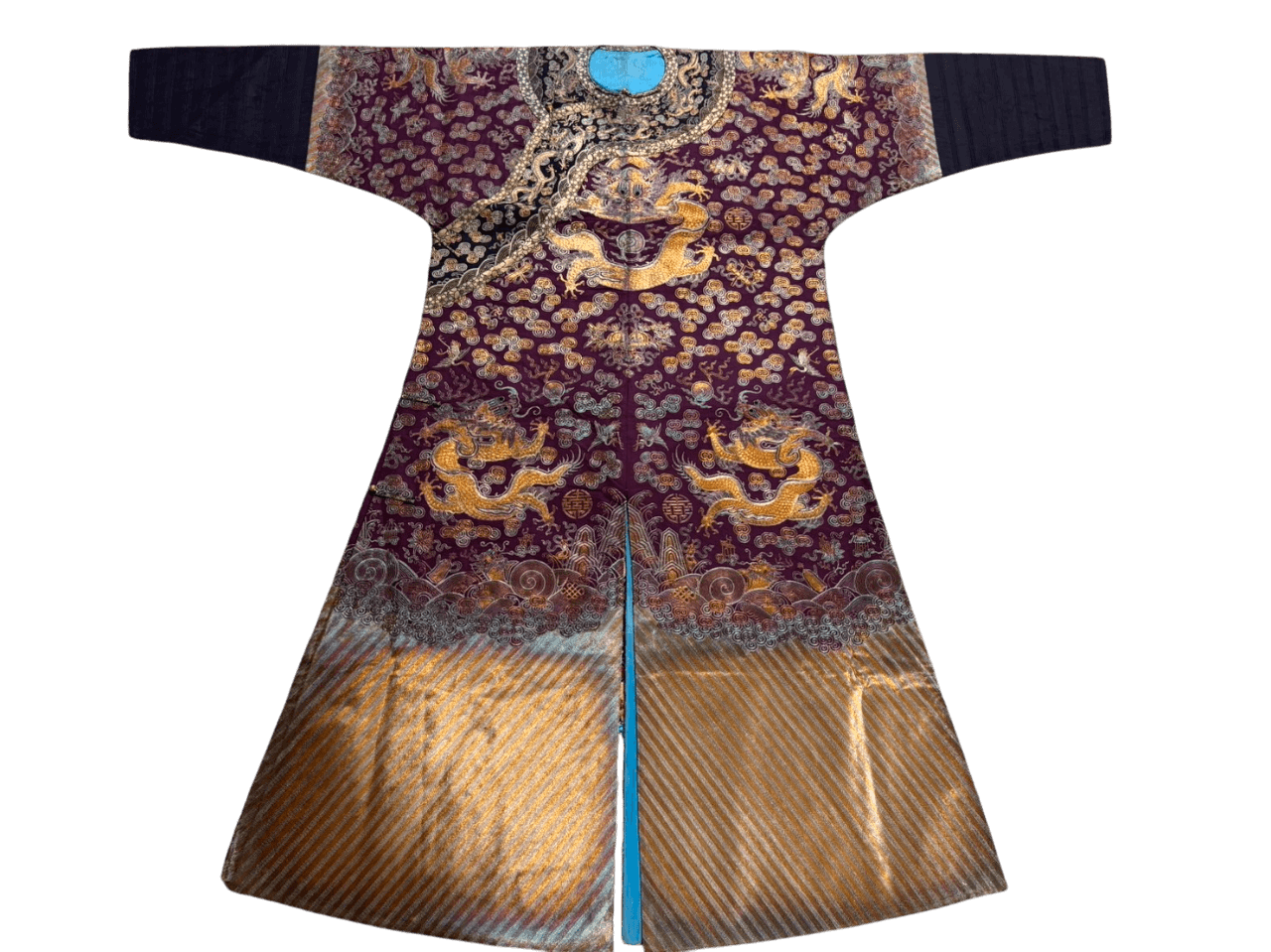 清朝時代 龍袍 紫地袍衣