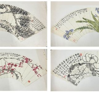 武曾保 扇面画 四点