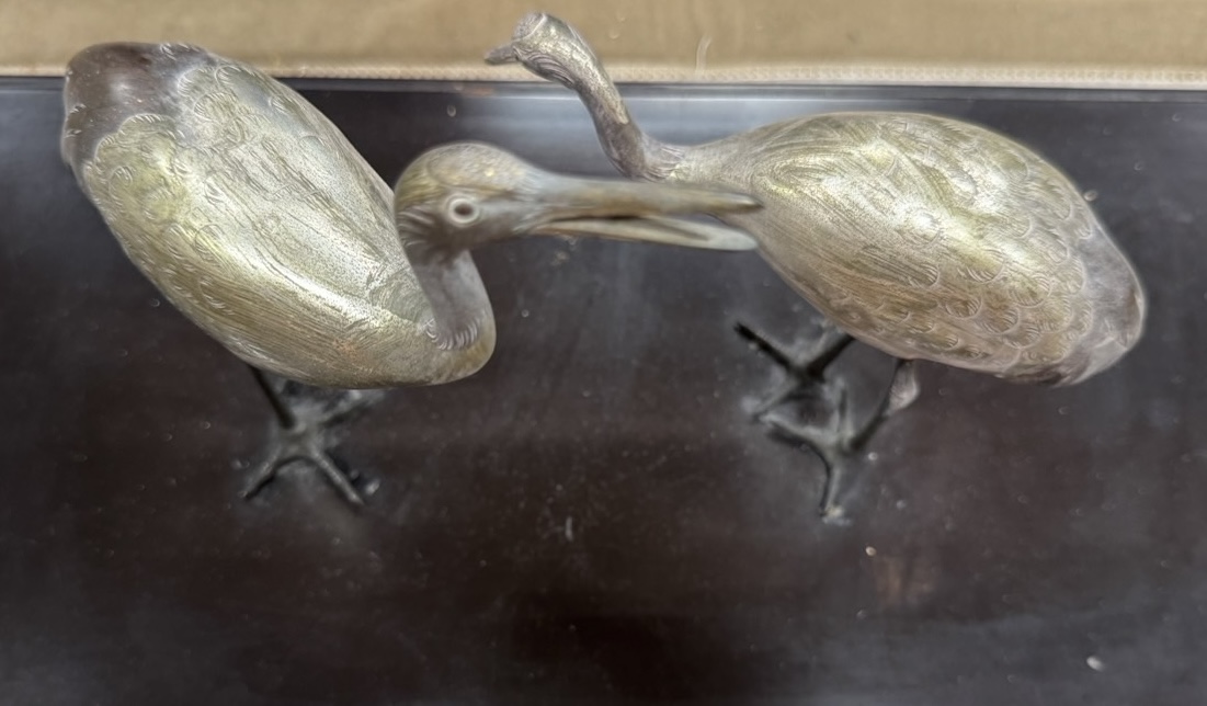 鶴 ブロンズ置物