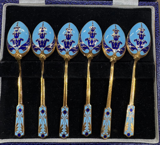 銀製七宝焼スプーン