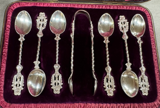 銀製スプーン&トングセット