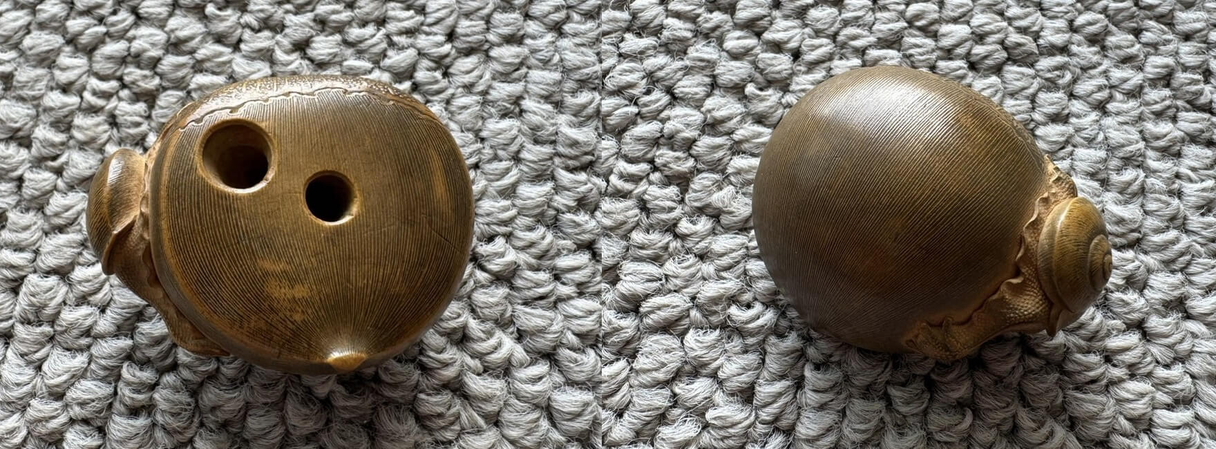 根付 栗とカタツムリ