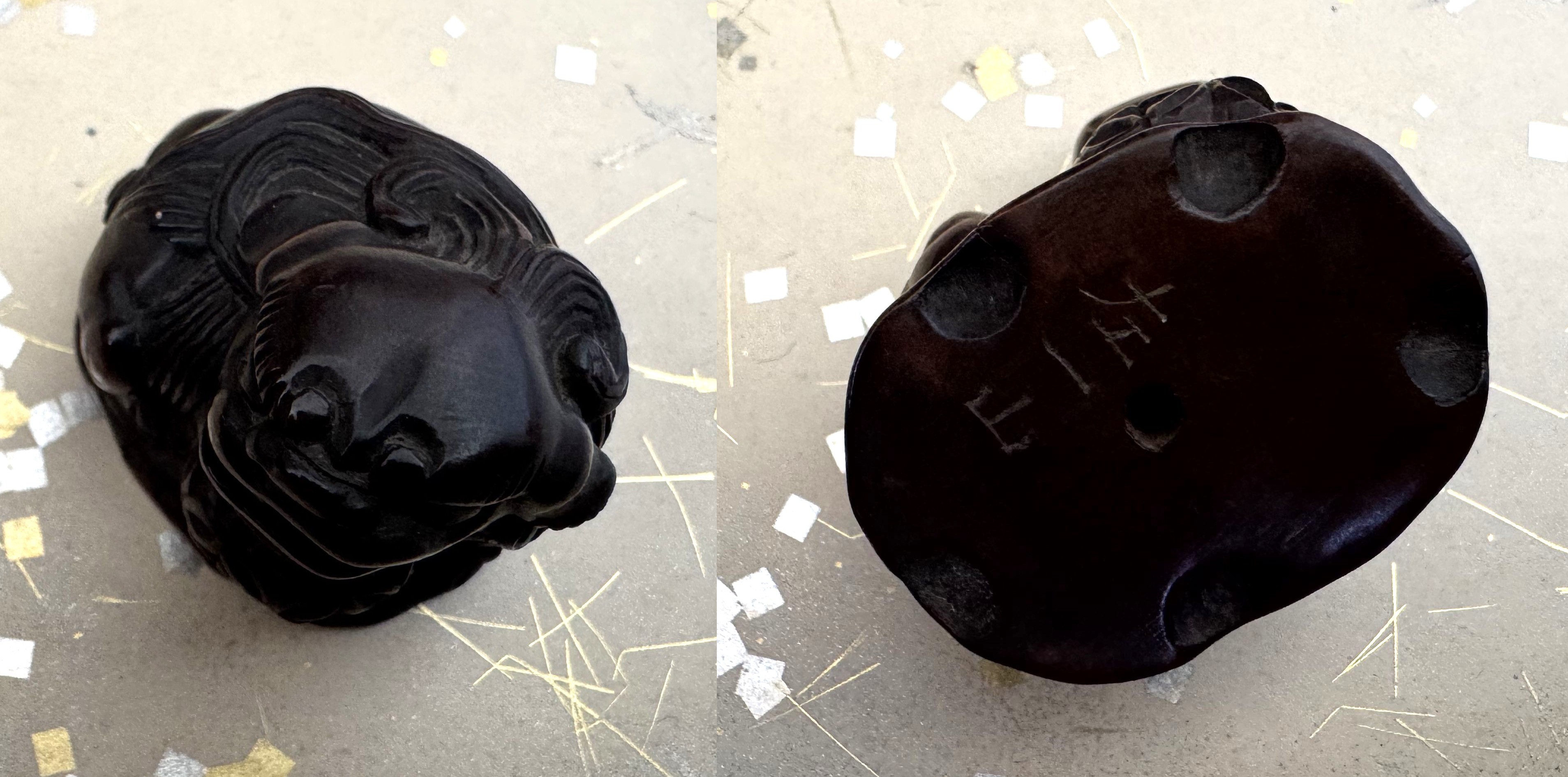 根付「左一山」唐獅子